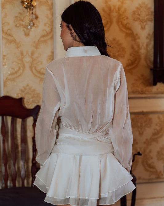 Off White Short Dress