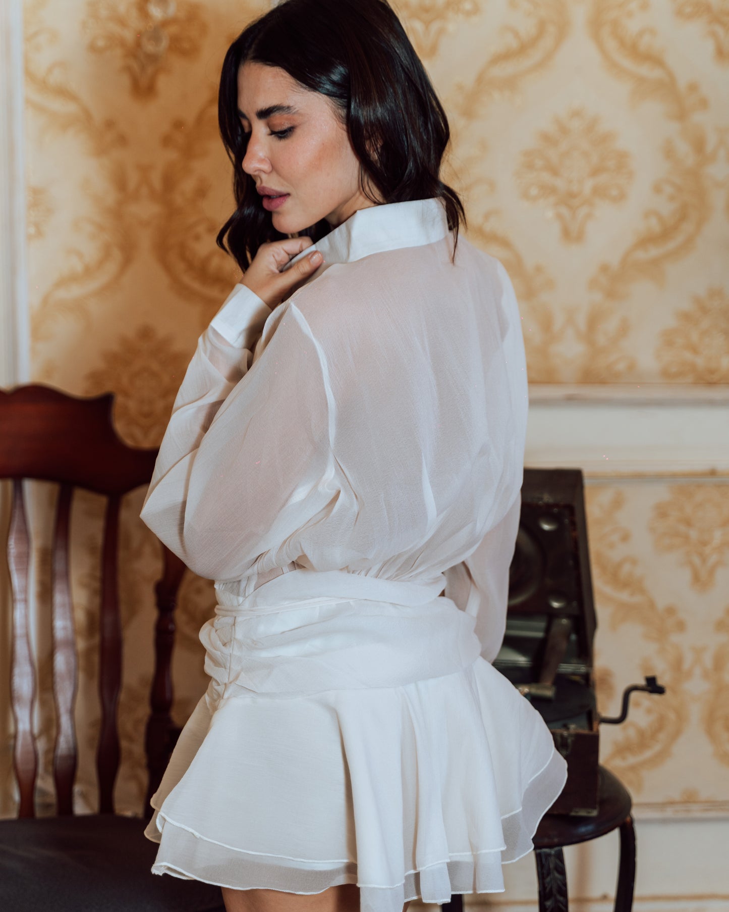 Off White Short Dress